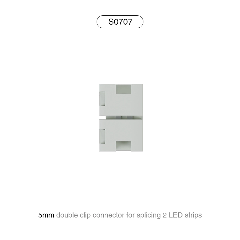 S0707 Conector de doble clip de 5MM para unir 2 Tiras LED / Apto para 120 LEDS-Tiras LED para Escaleras Interiores--S0707