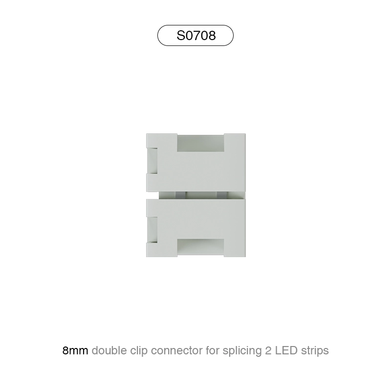 S0708 Connector de doble clip de 8MM per unir 2 tires LED / Apte per a 140 LEDS-Il·luminació del menjador--S0708