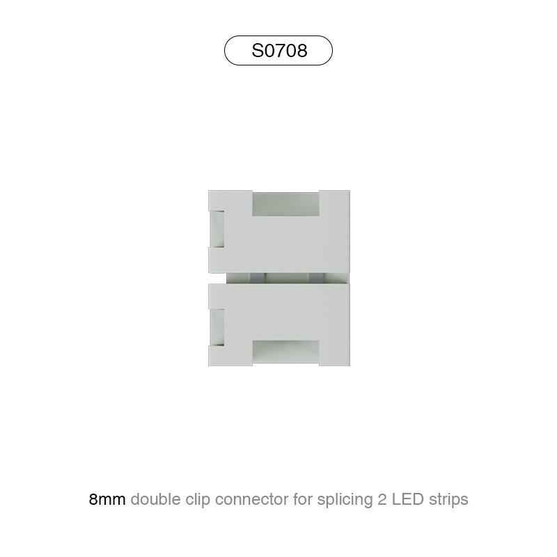 S0708 Connettore a doppia clip da 8MM per unire 2 strisce LED / Adatta per 140 LED-Illuminazione di sala da pranzo--S0708