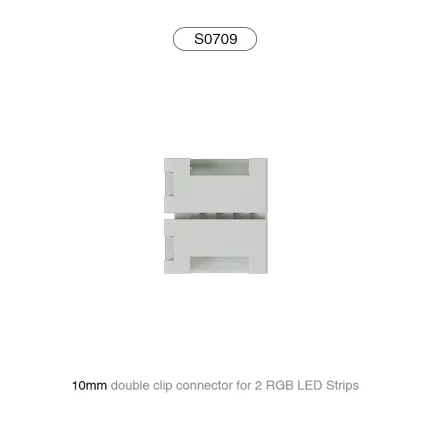 S0709 CONNETTORE 10MM  DOPPIO CLIP PER GIUNTARE 2 strisce led RGB /Adatto per 60 LEDS-Accessori--S0709