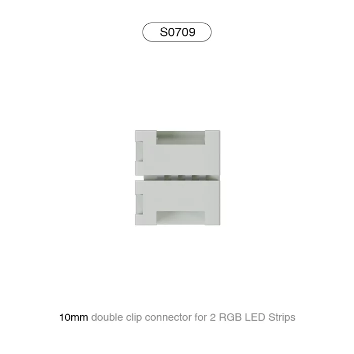 S0709 CONNETTORE 10MM  DOPPIO CLIP PER GIUNTARE 2 strisce led RGB /Adatto per 60 LEDS-Accessori--S0709