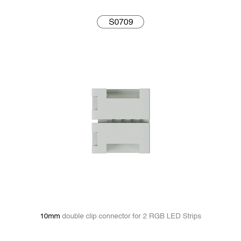 S0709 10MM DUBBELE KLEEMVERBINDING OM 2 RGB LED-stroke aan te sluit / Geskik vir 60 LED's-bykomstighede--S0709