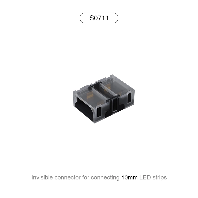 S0711 Connector envizib pou konekte bann dirije 10mm /2Pin / Apwopriye pou 240 LEDS-LED Koridò Strips--S0711