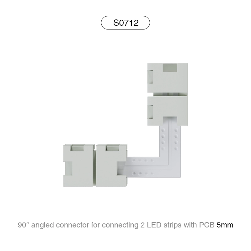 S0712 Ugaoni konektor od 90° za povezivanje 2 LED trake sa 5MM PCB-om/Pogodno za 120 LED-a-LED trake za hodnik--S0712