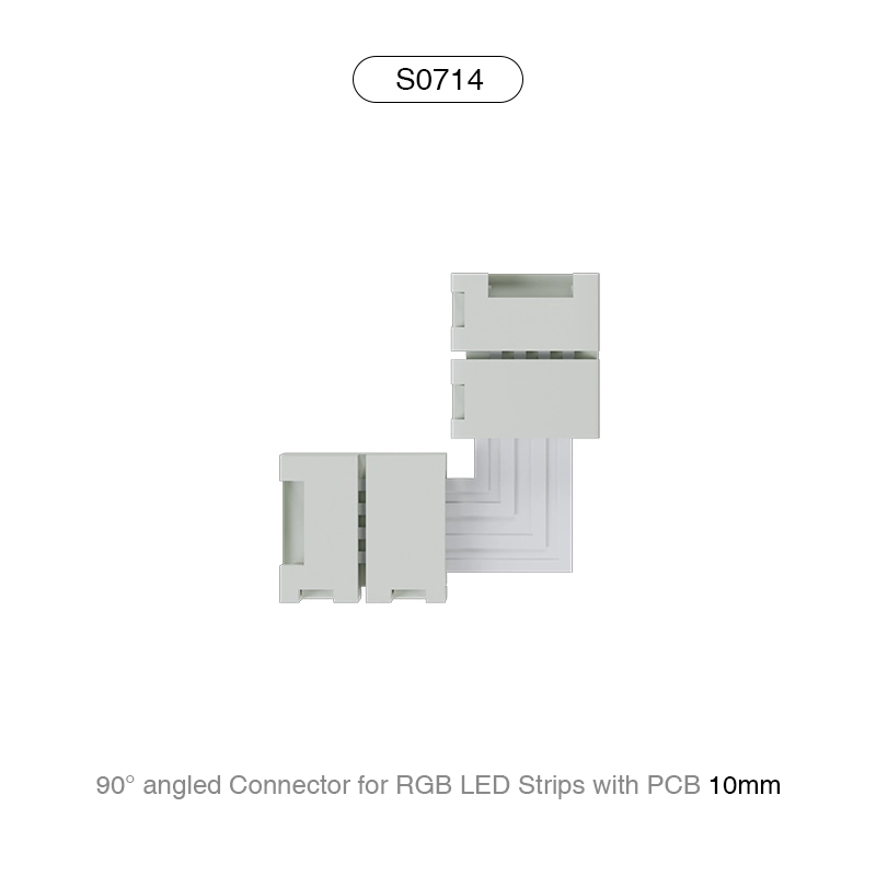 S0714 Lidhës me kënd 90 gradë për shiritat LED RGB me PCB 10 mm/I përshtatshëm për 60 pajisje LED---S0714