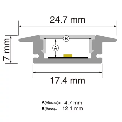 L2000x61.8x13.8mm LED Strip Profil SP45-Lampade Camera Da Letto Moderna--SP27