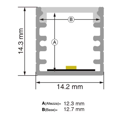 L2000x61.8x13.8mm LED Strip Profil SP45-Illuminazione LED per negozi--SP28
