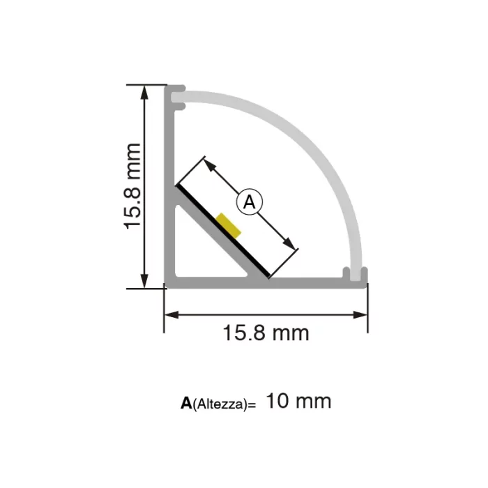 Profilo alluminio LED 2m per strisce LED da incasso o da soffitto di vario tipo, larghezza massima 12 mm L2000x17.4x7mm SP26-Illuminazione corridoio--SP30 1