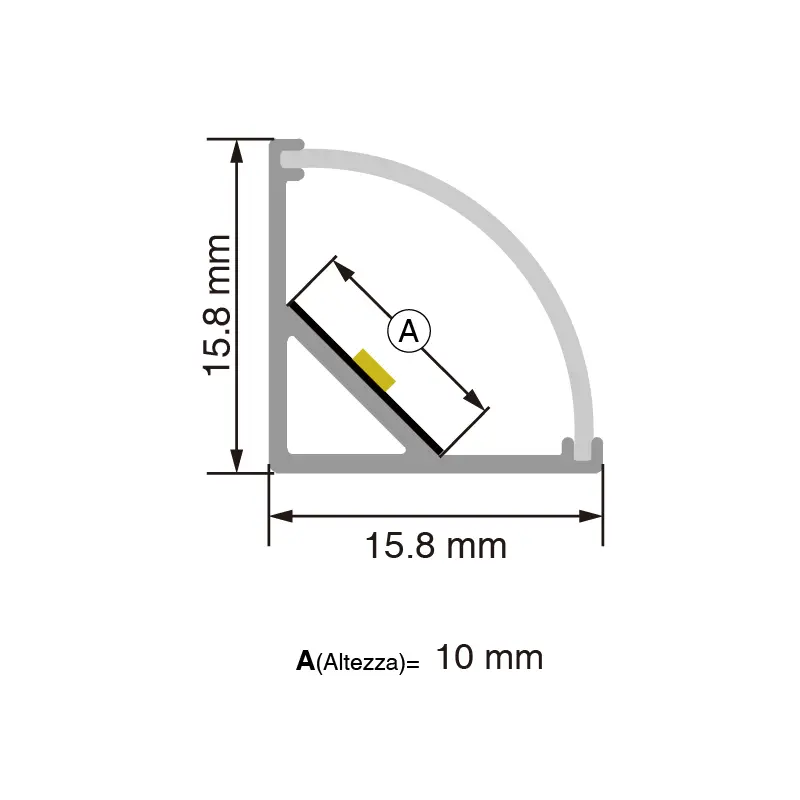 Perfil LED d'alumini de 2m per a tires LED encastades o de sostre de diversos tipus, amplada màxima 12 mm L2000x17.4x7mm SP26-Il·luminació de passadís--SP30 1
