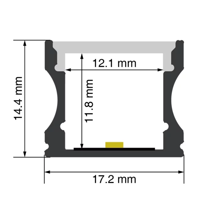 Profilo di Alluminio per LED L2000x17.2x14.4mm SP31-Profilo LED Soffitto--SP31