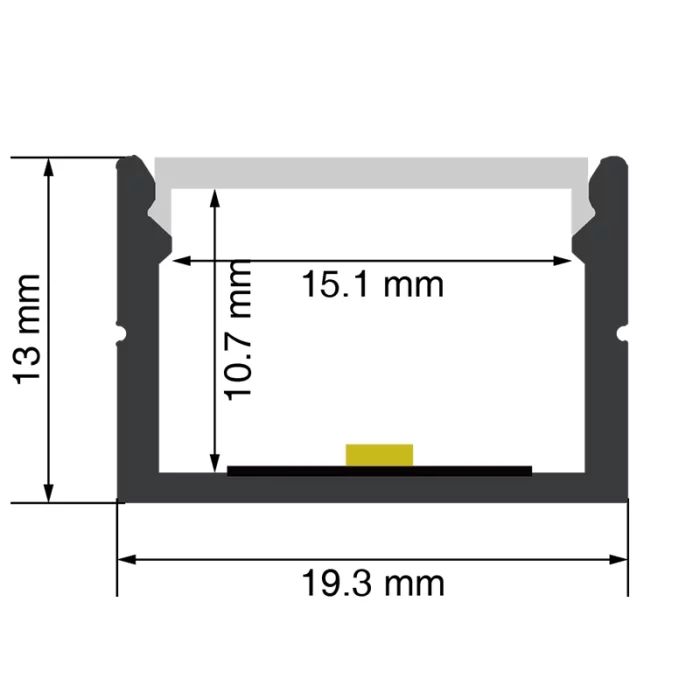 Profili per Strisce LED Soffitto L2000x19.3x13mm SP34-Profili Per Strisce Led--SP34
