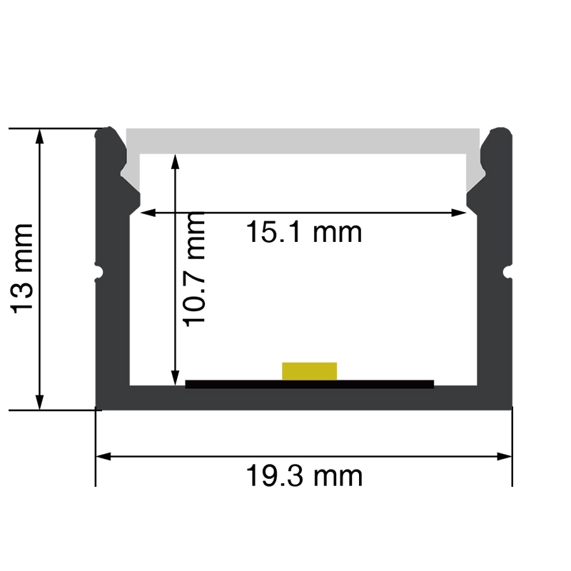 Profili per Strisce LED Soffitto L2000x19.3x13mm SP34-Profili Per Strisce Led--SP34