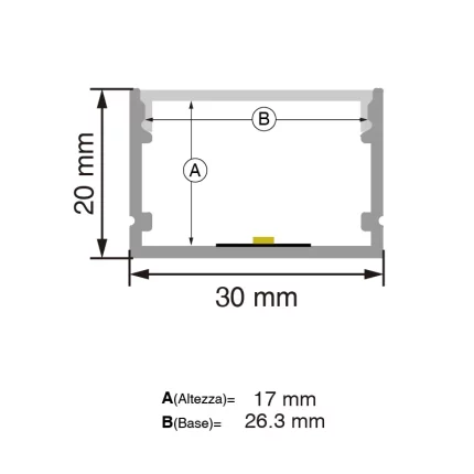 L2000x61.8x13.8mm LED Strip Profil SP45-Illuminazione della palestra--SP37