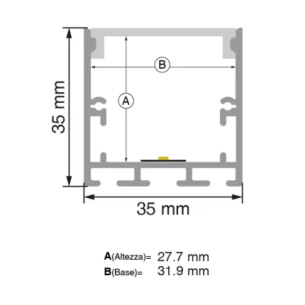 L2000x61.8x13.8mm LED Strip Profil SP45-Profili Per Strisce LED--SP38