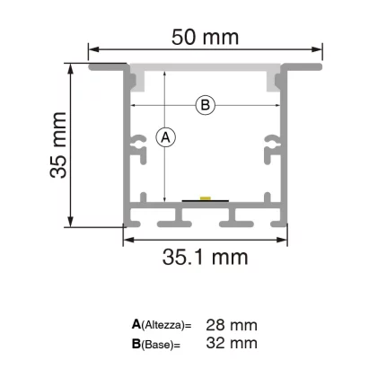 L2000x61.8x13.8mm LED Strip Profil SP45-Illuminazione LED per negozi--SP39