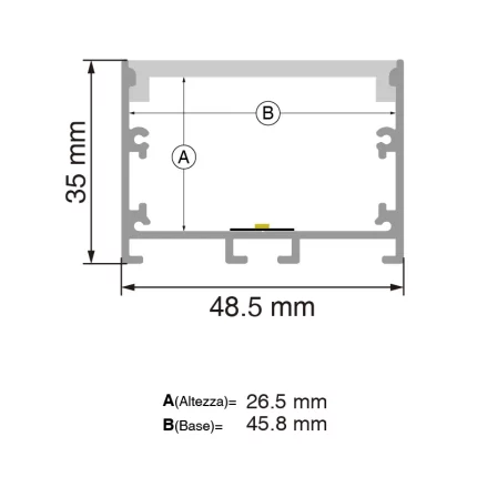 L2000x61.8x13.8mm LED Strip Profil SP45-Illuminazione Showroom--SP42