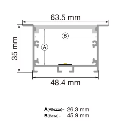 L2000x61.8x13.8mm LED Strip Profil SP45-Profilo LED Soffitto--SP43