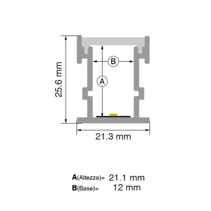 L2000x21.3x25.6mm LED Pro Profili SP52-Profili LED--SP52
