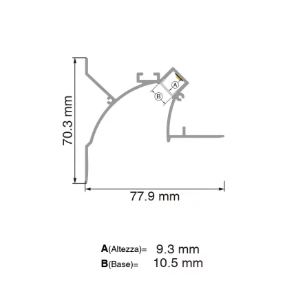L2000x77.91x70.32mm Profili LED SP54-Lampade Camera Da Letto Moderna--SP54