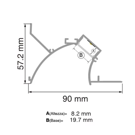 L2000x19.7x10mm Profili LED SP55-Illuminazione Showroom--SP55