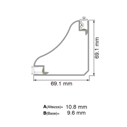 L2000x69.1x69.1mm Veletta LED angolare SP56-Illuminazione della sala da pranzo--SP56