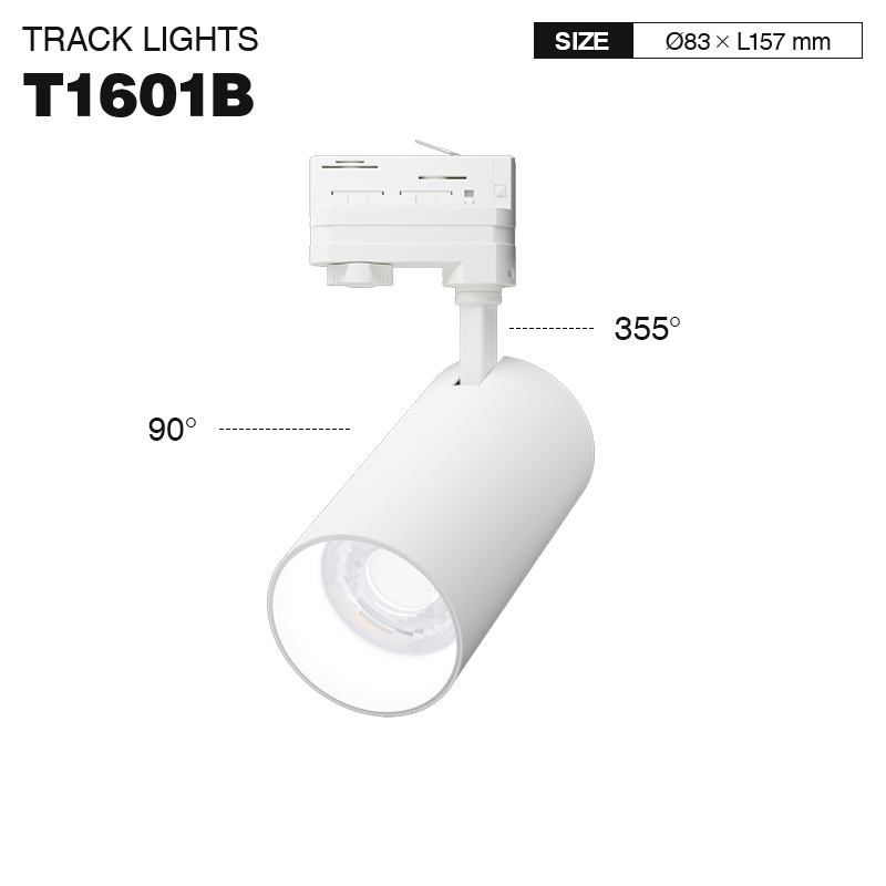 TRL016-30W-4000K-36°-व्हाइट ट्रैक स्पॉटलाइट्स-डाइनिंग रूम लाइटिंग--T1601B