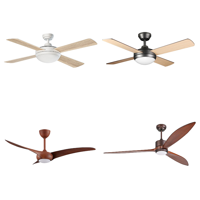 Fan lamp-ceiling fan with light and silent remote control