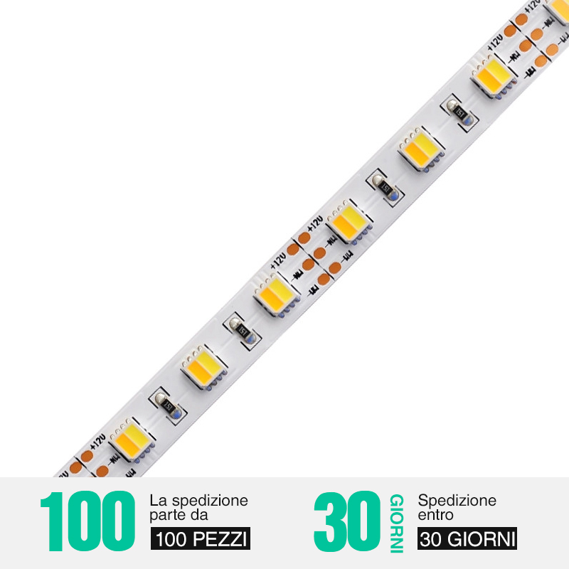 12V/24V LED Strip Ceiling የሚስተካከለው ነጭ 5050 60LEDs/ሜ