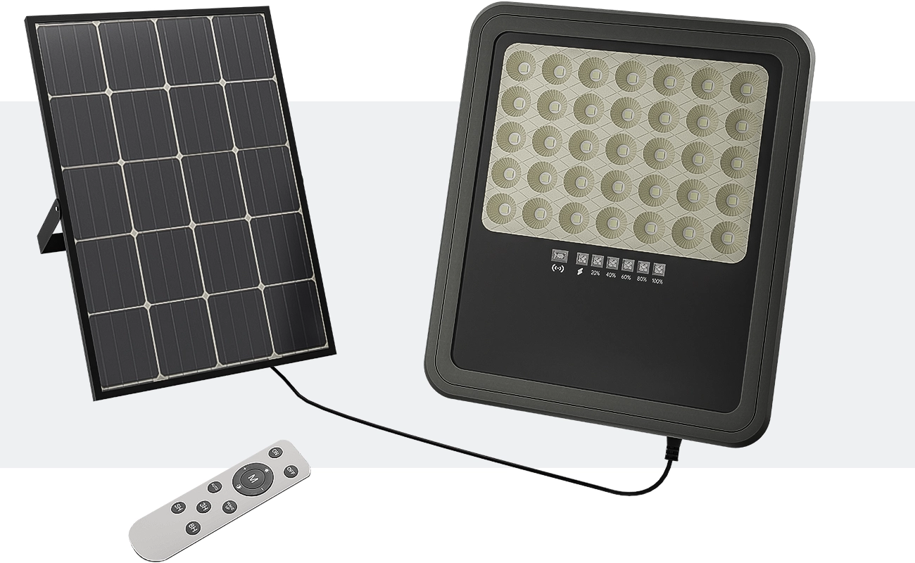 Faro Solaro LED 50W 200W Dimmerabile Aut.3h/5h/8h IP65-Lampade Solari da Giardino Potenti-FL0-200W